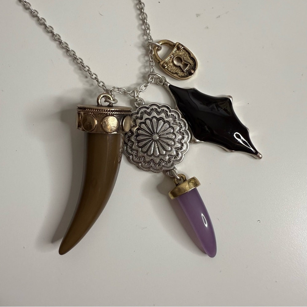 Free People Zella Layered Necklace Gold Silver - NWOT - Picture 5 of 7
